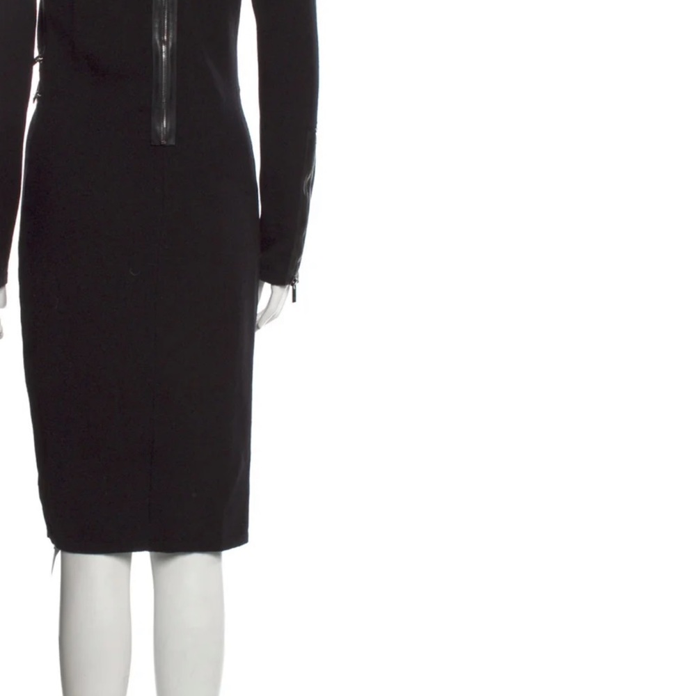 BluMarine black knit knee length dress with zippers